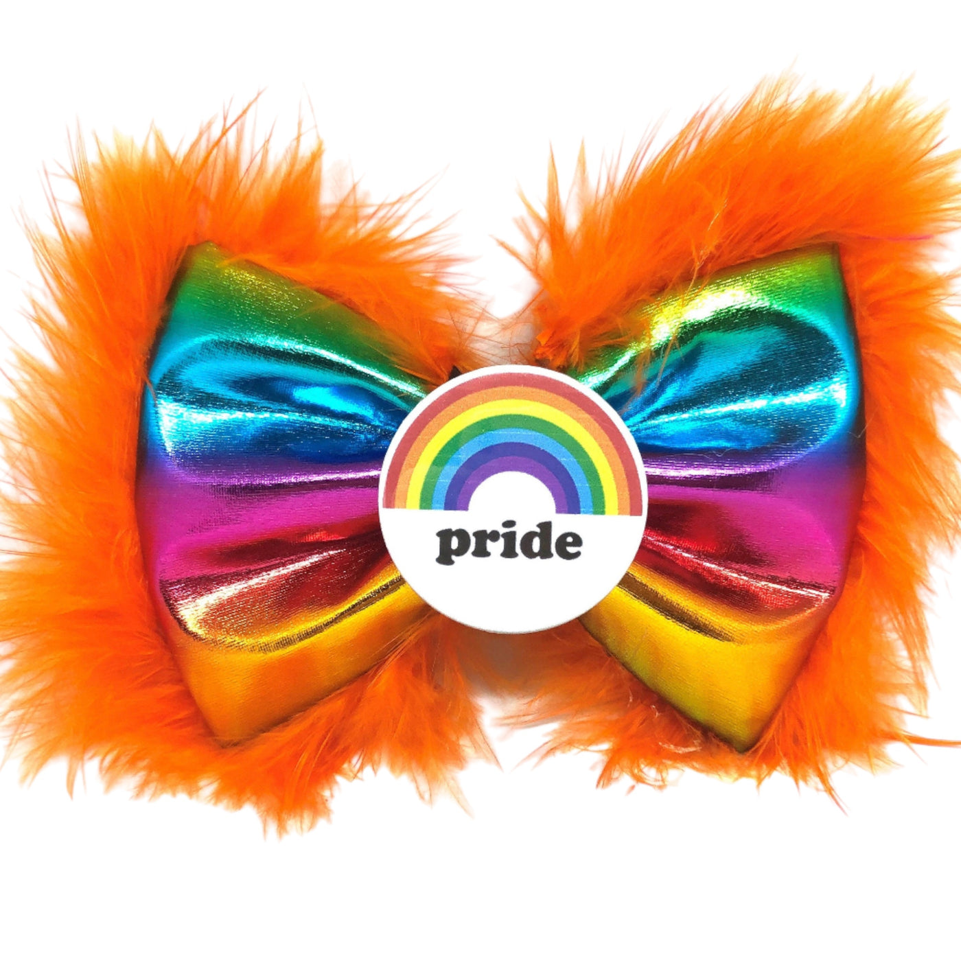 Gay Pride Badge Bow® Fluffy