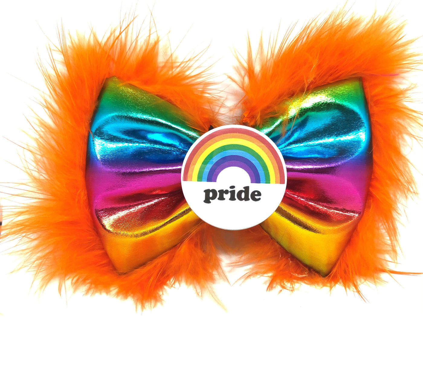 Gay Pride Badge Bow® Fluffy