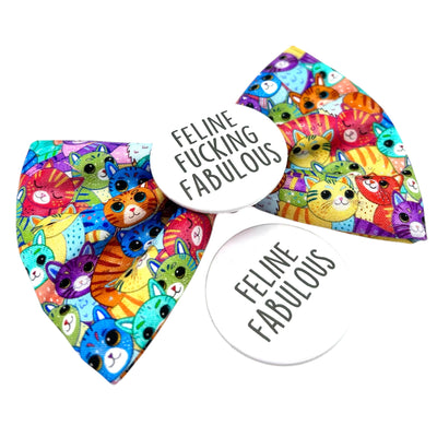 Feline Fucking Fabulous Badge Bow® (choice of badge)