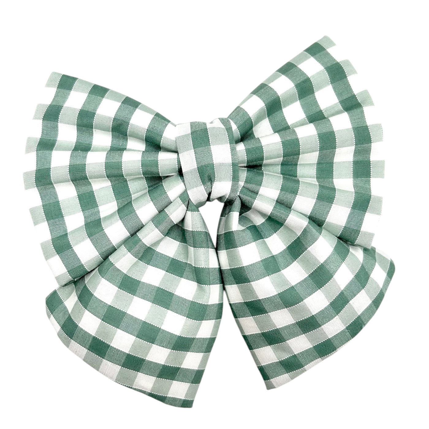 Spring themed Sailor bow for pets. Also suitable for celebrating St Patrick's day. Light Green gingham pattern sailor bow. 