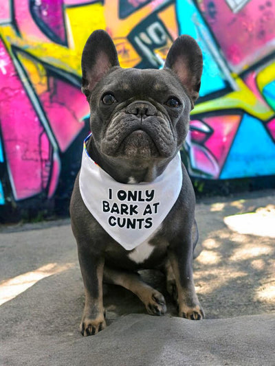 I only bark at cunts Adjustable Bandana