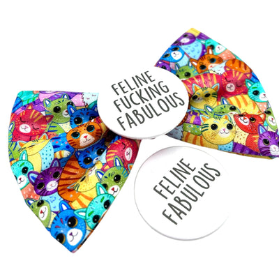 Feline Fucking Fabulous Badge Bow® (choice of badge)
