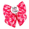 Sailor bow for pets, with valentine theme. Pink with pink hearts. Badge n the middle with text " CUTER THAN CUPID"