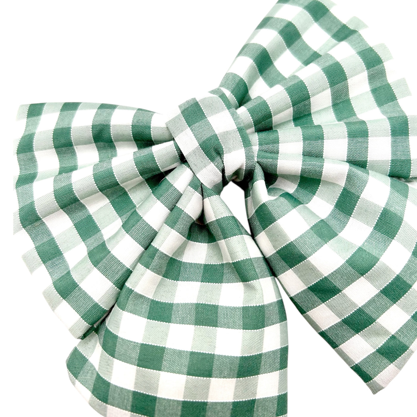 Green Gingham Sailor Bow