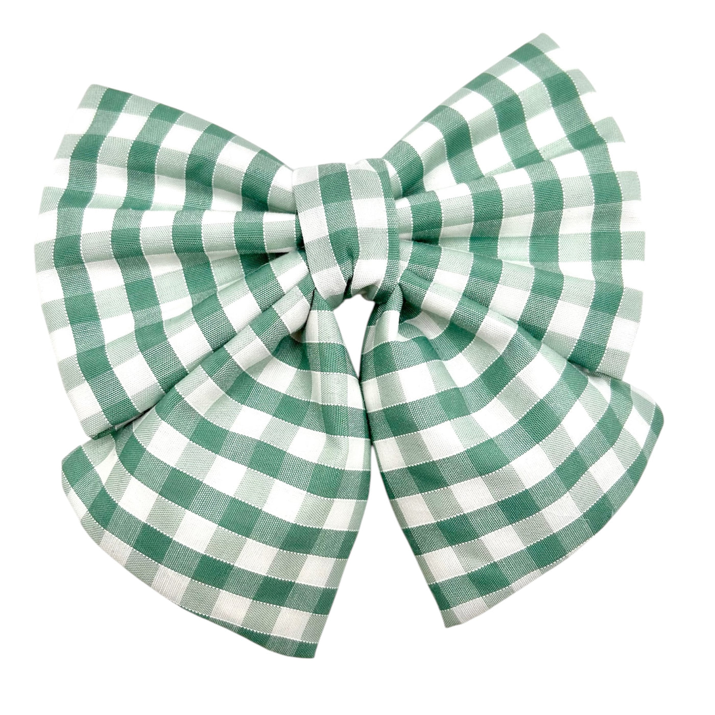 Green Gingham Sailor Bow