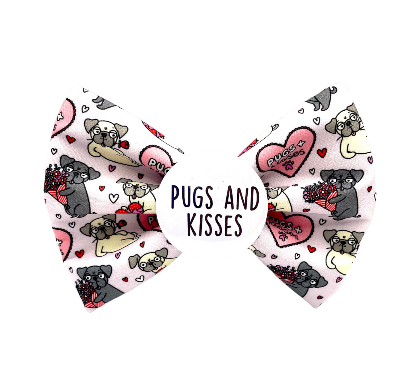 Pugs and Kisses Badge Bow®