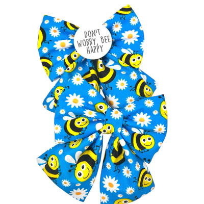 Bee Happy Sailor Bow (Badge optional)