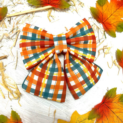 Maple Spice Tartan Sailor Bow