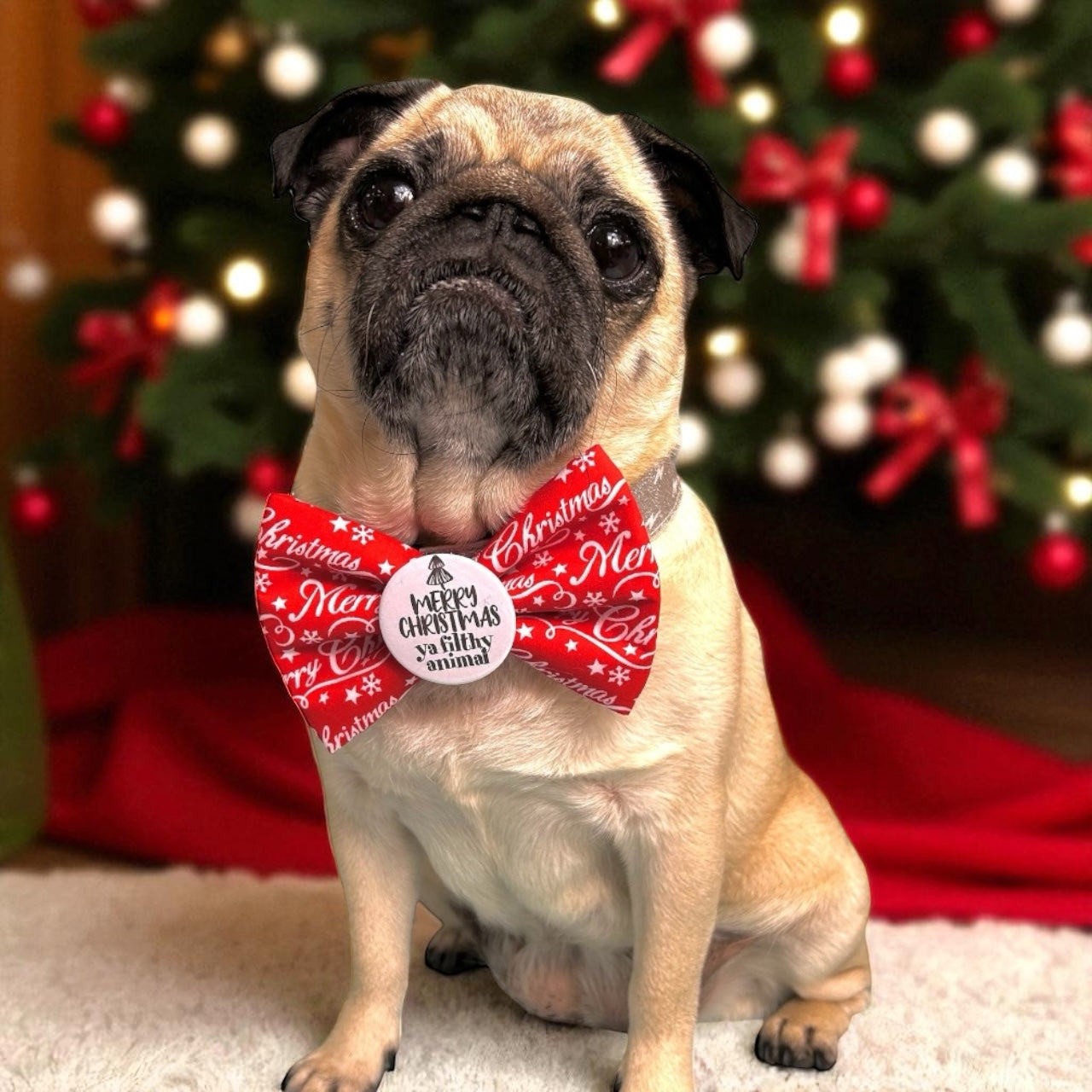 Merry Xmas Ya Filthy Animal Badge Bow®