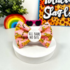 Novelty Tiger print dog bow tie | All Bark No Bite Badge Bow®