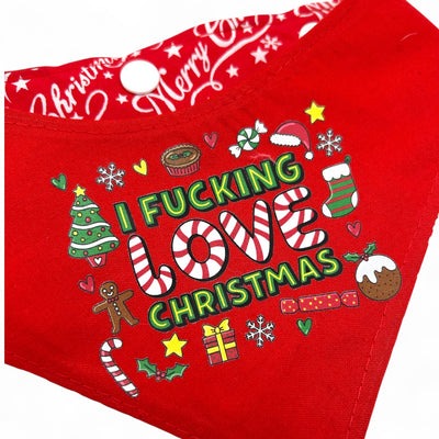 I f*cking Love Christmas Adjustable Bandana