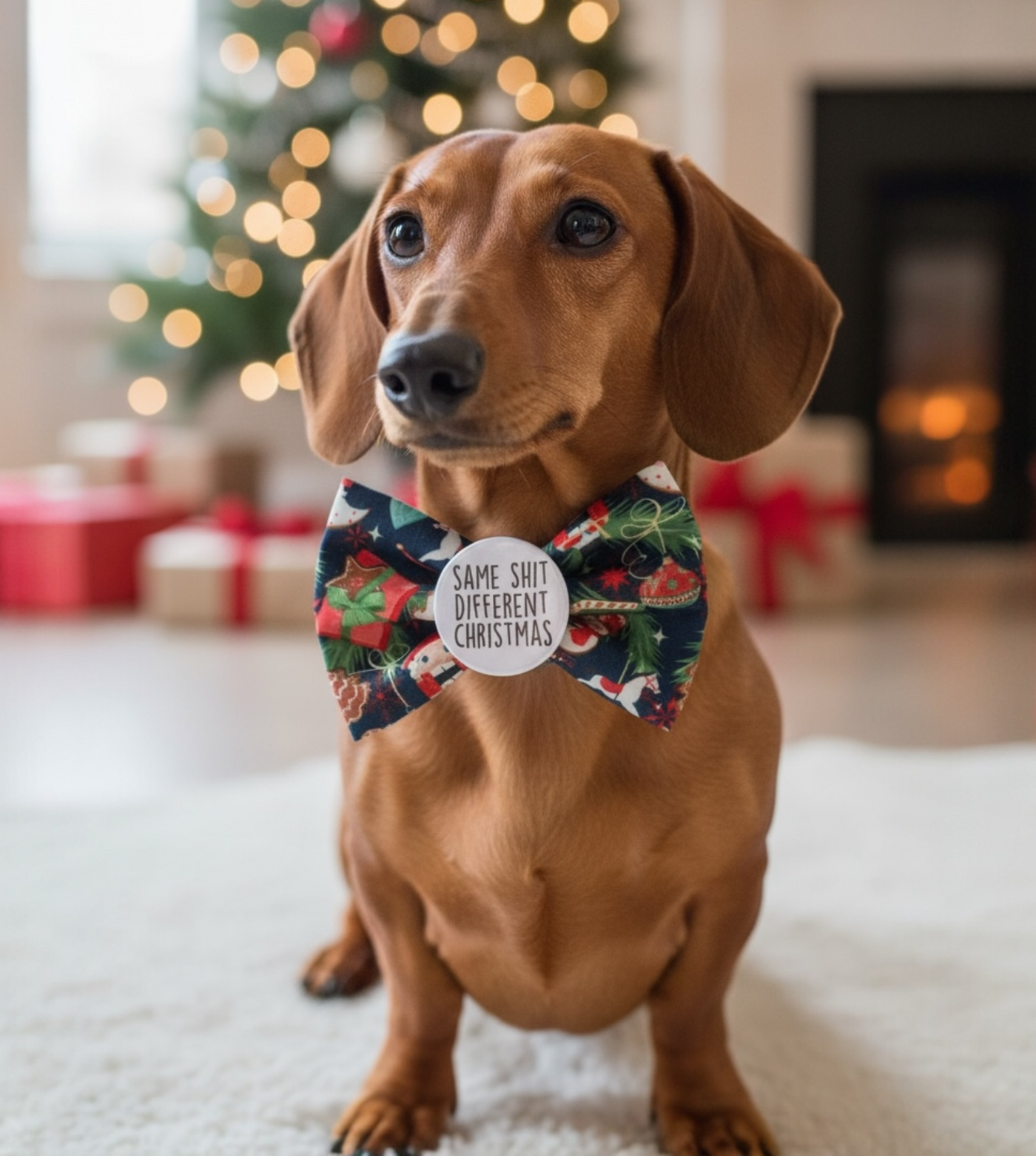 Same Sh*t different Christmas Badge Bow®