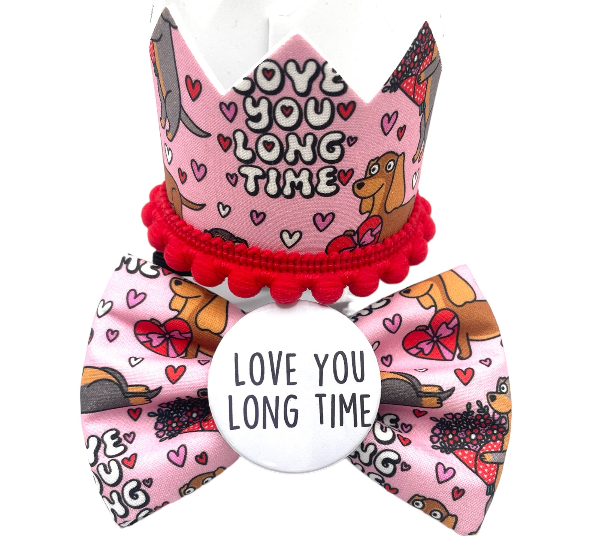 Love You Long Time Party Crown and Badge Bow® Set | Franky's Bowtique ...