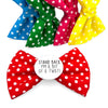 Pet bow ties in 5 different colours. With a sweary badge in the middle of the bow tie 