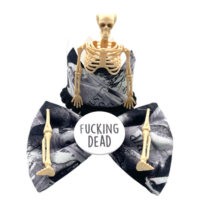Fucking Dead Halloween party crown and Badge Bow® Set